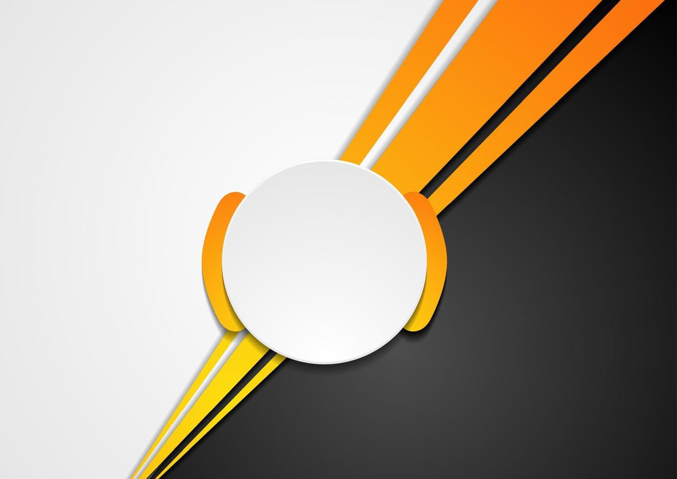 Orange and black contrast abstract background with circle vector