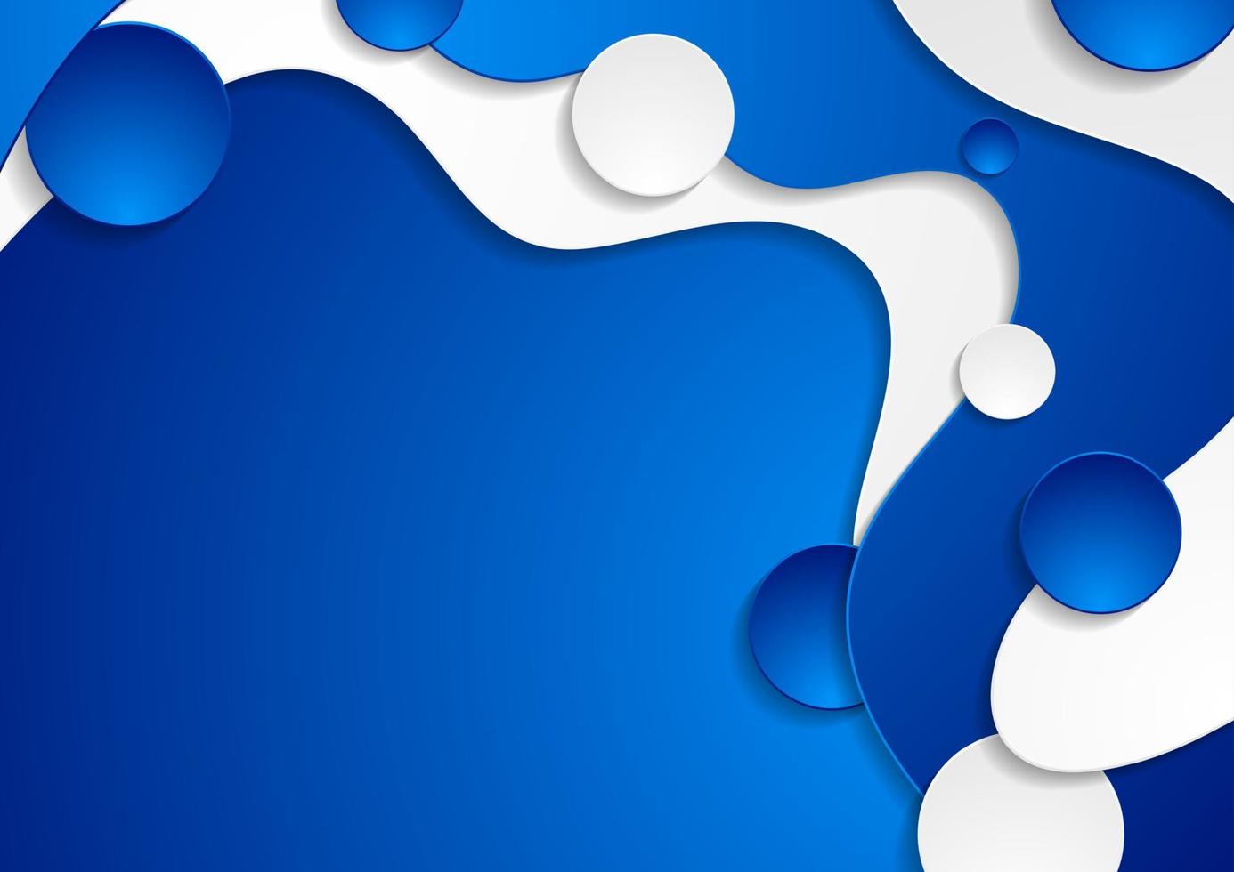 Blue and white abstract wavy corporate vector background