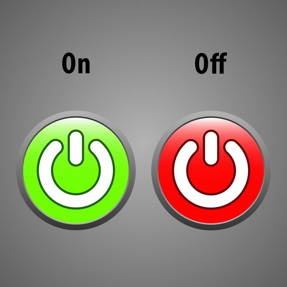 Vector icons on and off for web design and web