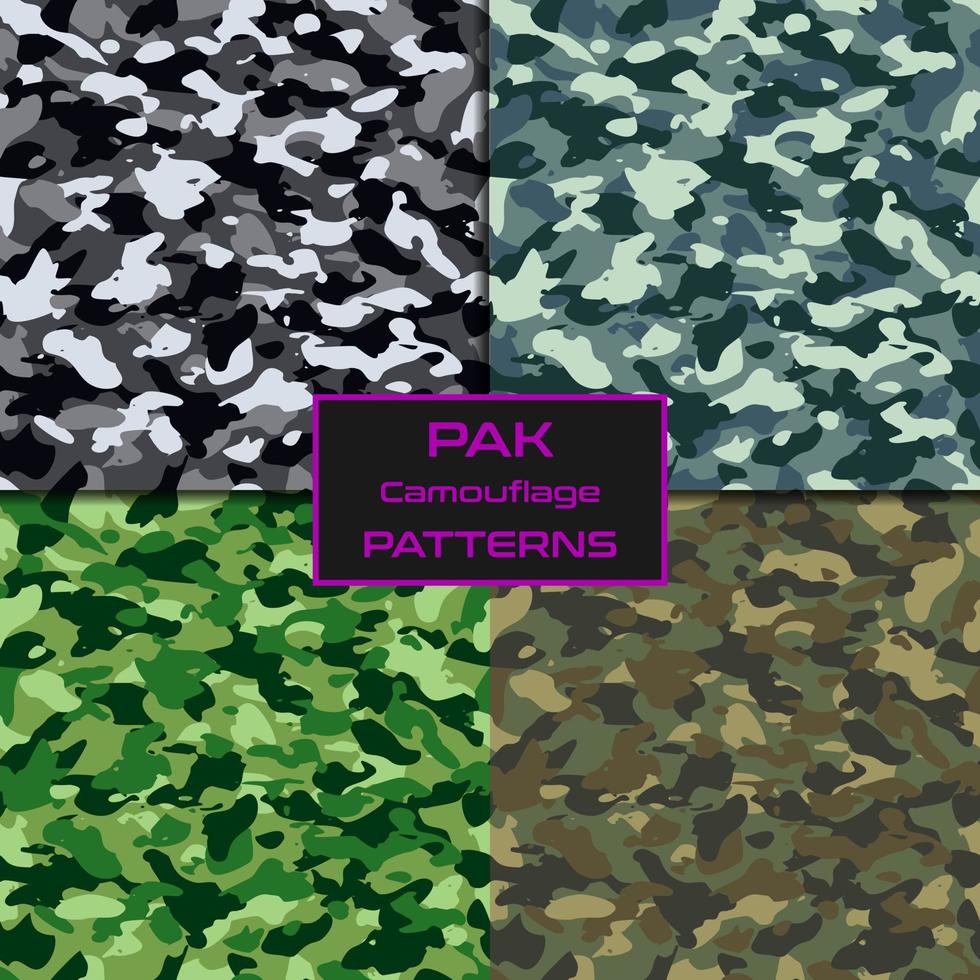 Pack Military camouflage seamless pattern for camouflage vector colorful.