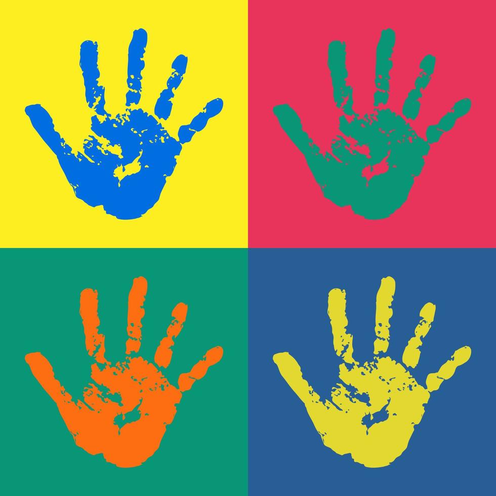 Handprint poster in flat style. vector