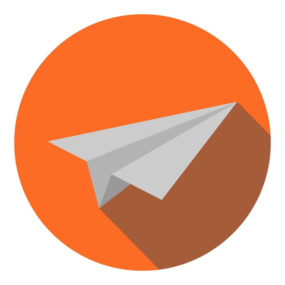 Flying paper plane vector illustration with shadow, flat design