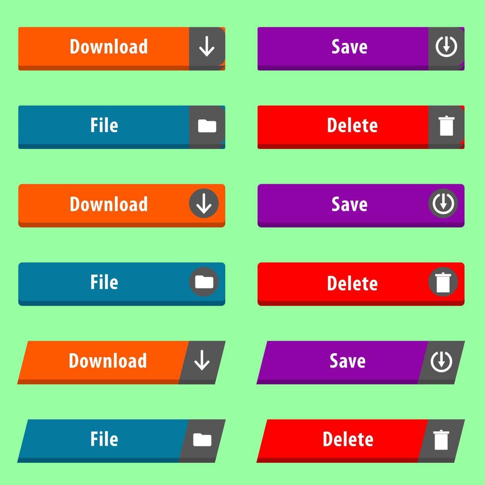 Web Elements Vector Button Set