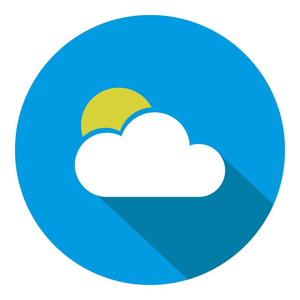 icono de web de tiempo de nube y sol plano vector