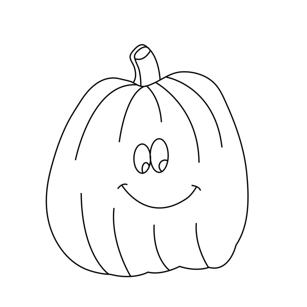 Vector hand drawn pumpkin coloring page illustration art