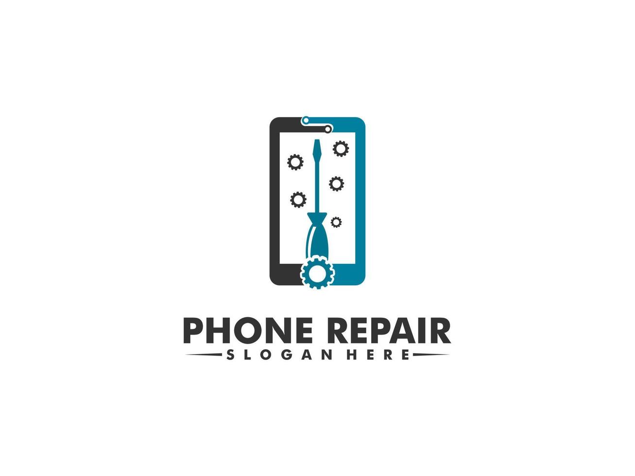 resumen teléfono reparar logo, teléfono Servicio logo vector