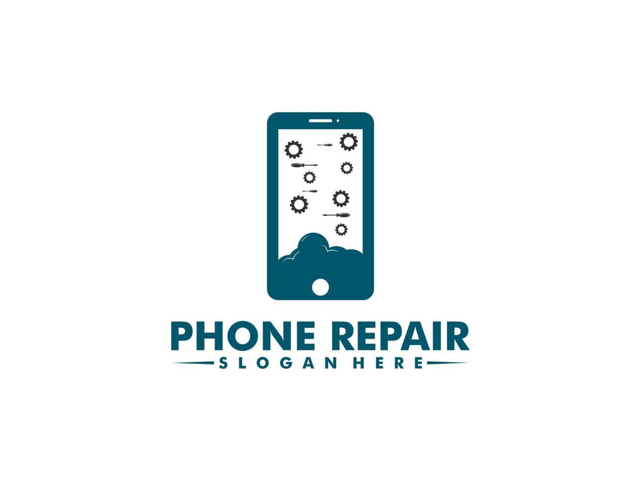resumen teléfono reparar logo, teléfono Servicio logo vector