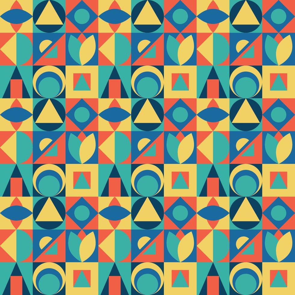 Geometric colorful square background, seamless pattern vector