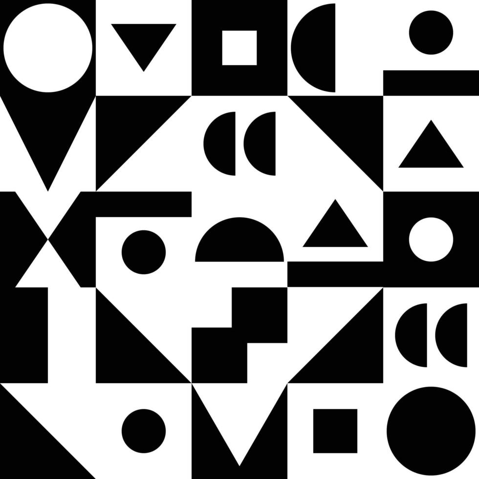 Black and White Geometric Shapes vector