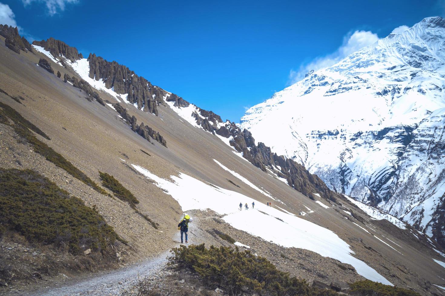 trekkers on their way to homestay photo