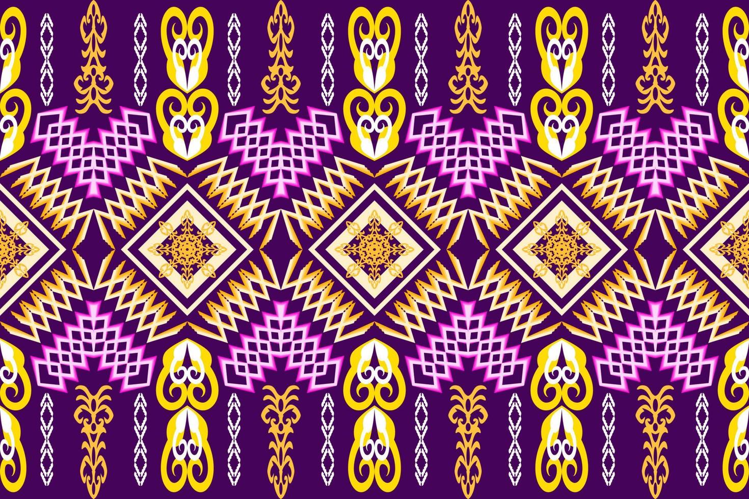 patrón de arte tradicional oriental étnico geométrico. estilo de bordado tribal de figura. diseño para antecedentes étnicos, papel tapiz, ropa, envoltura, tela, elemento, sarong, ilustración vectorial vector