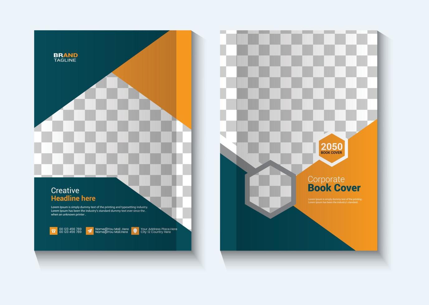 Creative and clean business  book cover design template vector