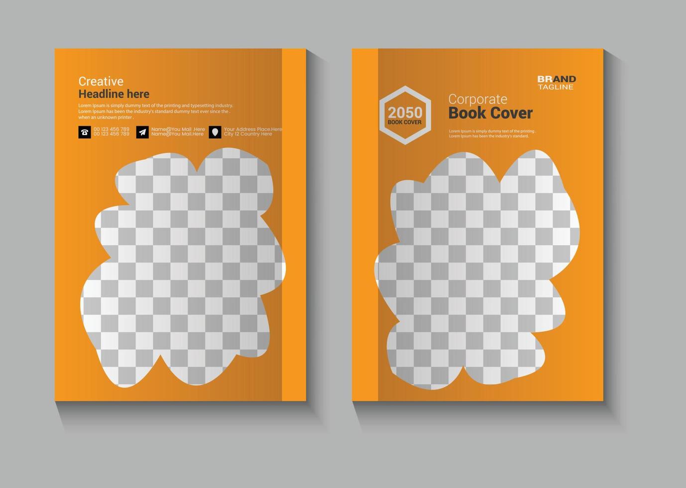 Creative and clean business book cover  design template vector