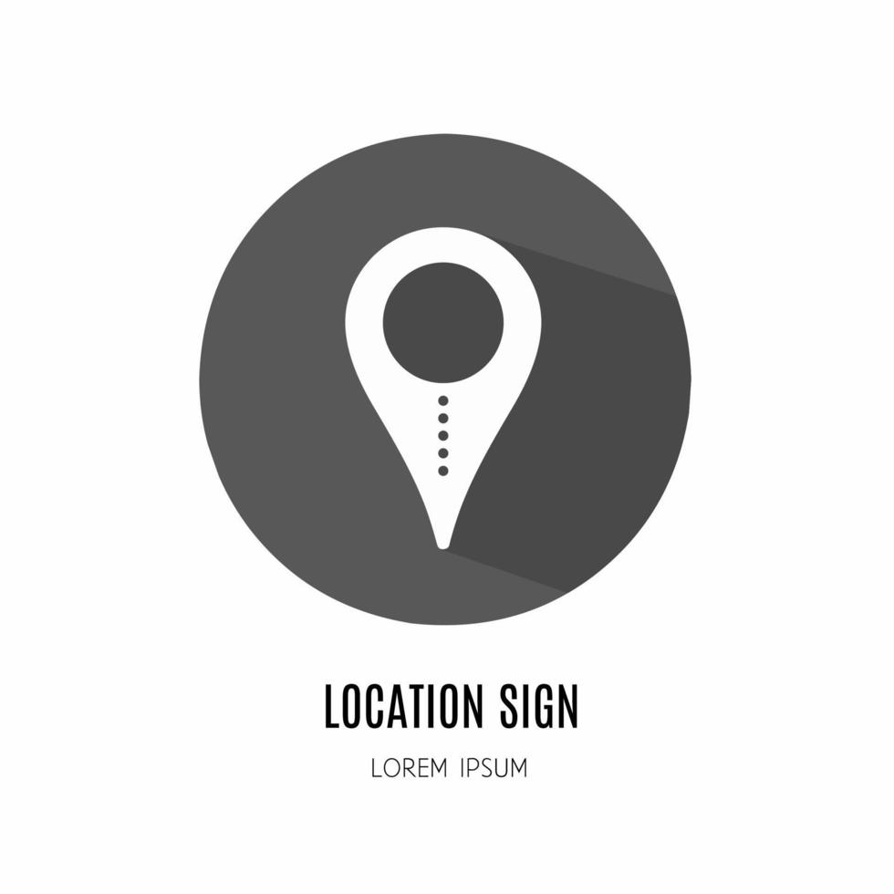 Location sign icon in flat. Logo for business. Stock vector. vector
