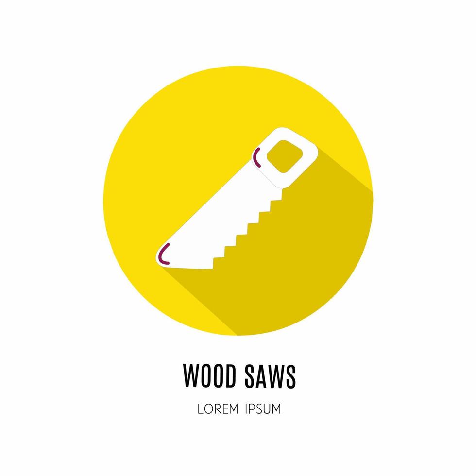 Wood saw icon in flat. Logo for business. Stock vector. vector
