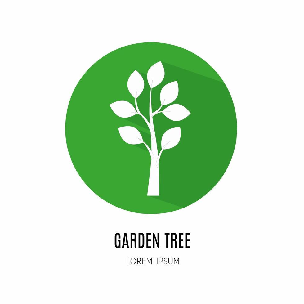 Garden tree icon in flat. Logo for business. Stock vector. vector