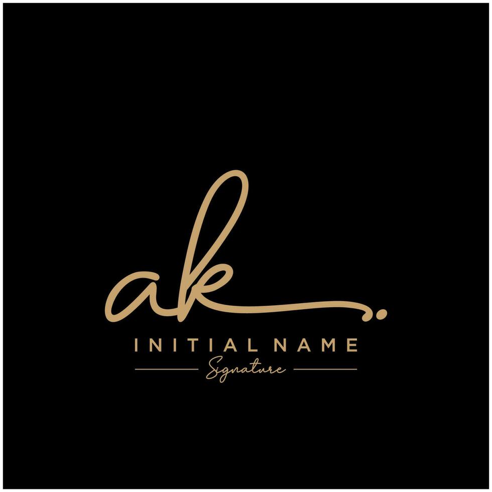 Letter AK Signature Logo Template Vector