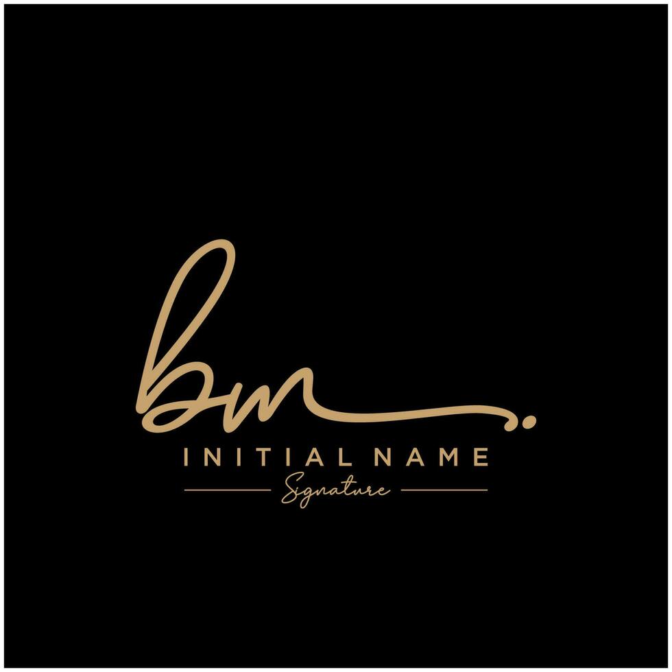 Letter BM Signature Logo Template Vector