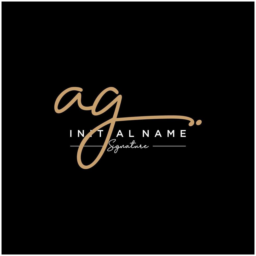 Letter AG Signature Logo Template Vector