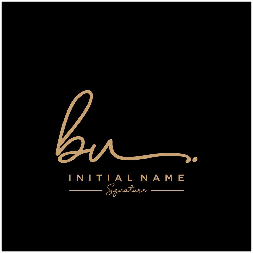 Letter BU Signature Logo Template Vector