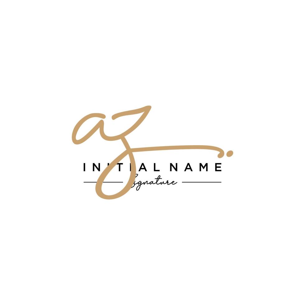 Letter AZ Signature Logo Template Vector