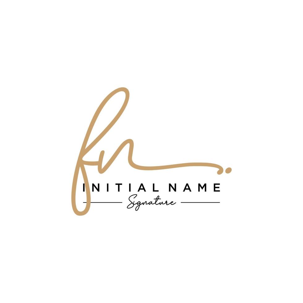 Letter FN Signature Logo Template Vector