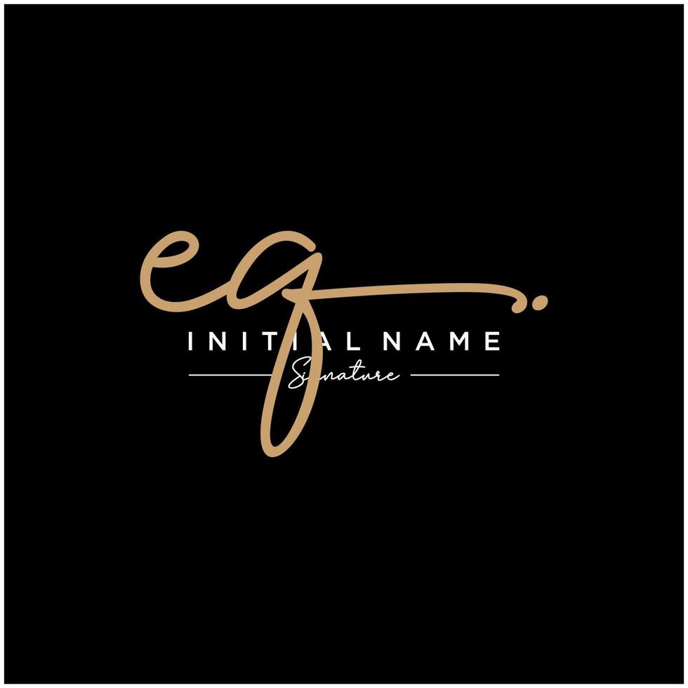 Letter EQ Signature Logo Template Vector