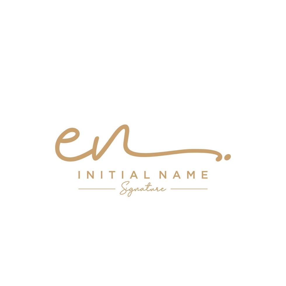 Letter EN Signature Logo Template Vector