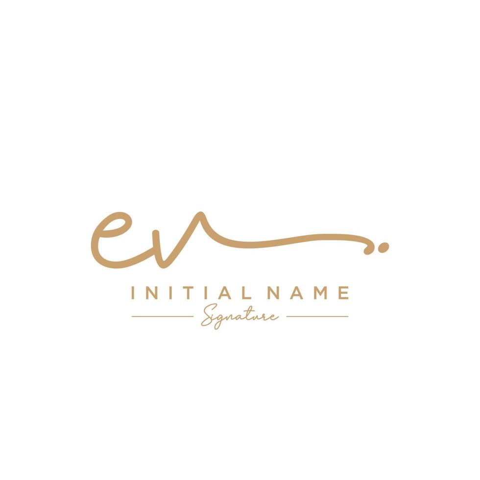 Letter EV Signature Logo Template Vector
