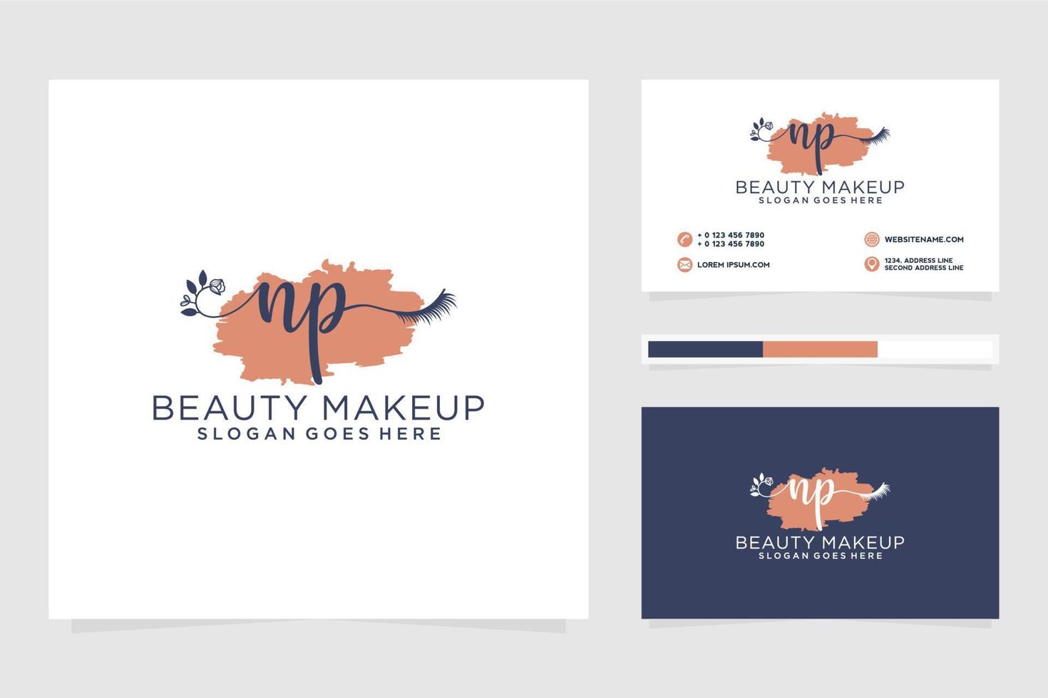 Initial NP Feminine logo collections and business card template Premium Vector