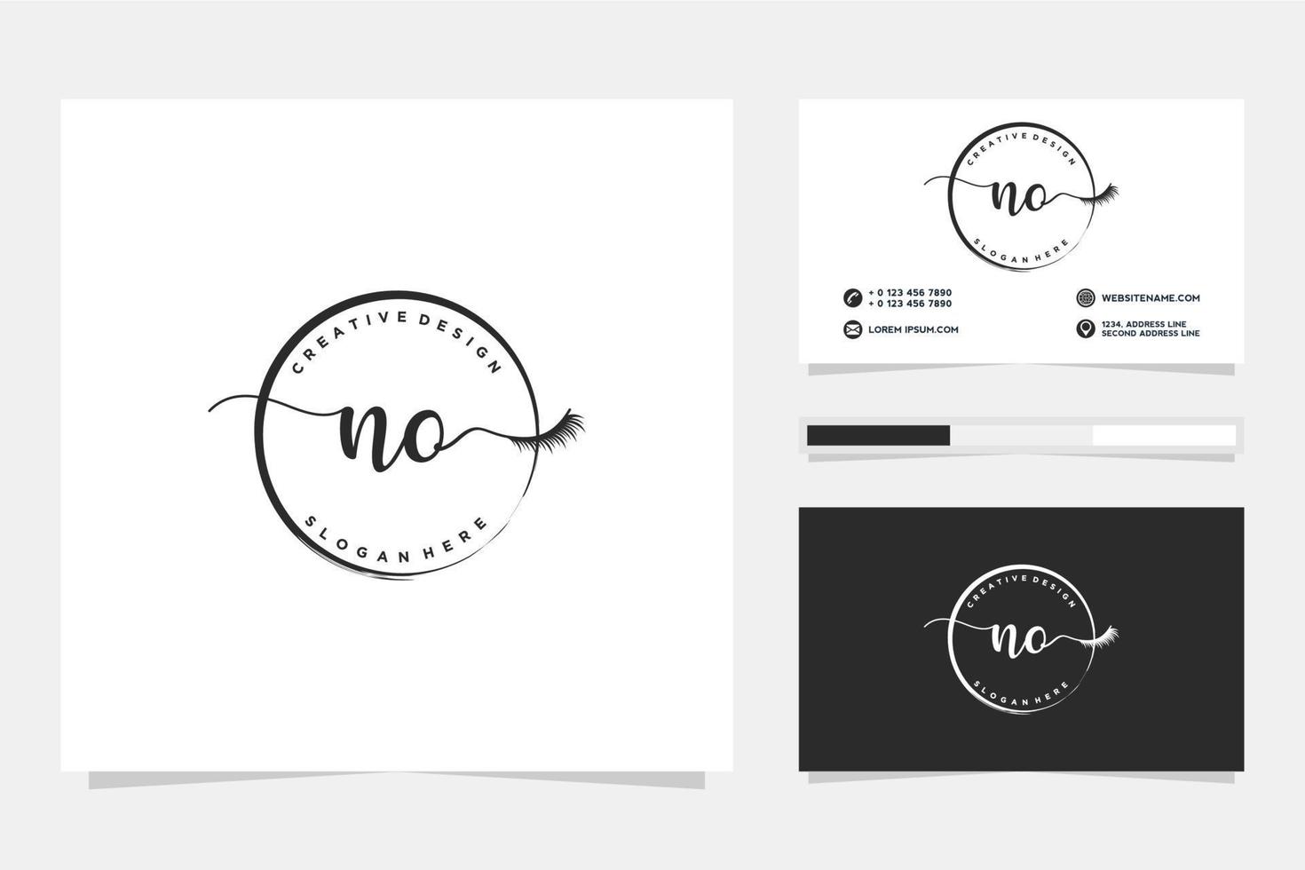 Initial NO Feminine logo collections and business card template Premium Vector