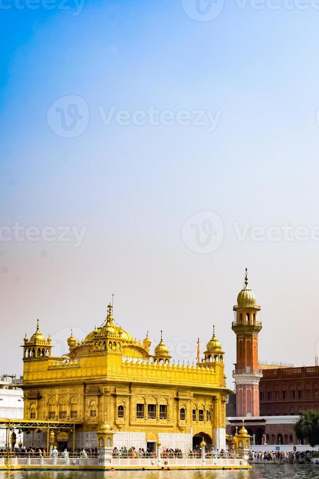 Beautiful view of Golden Temple - Harmandir Sahib in Amritsar, Punjab, India, Famous indian sikh landmark, Golden Temple, the main sanctuary of Sikhs in Amritsar, India photo