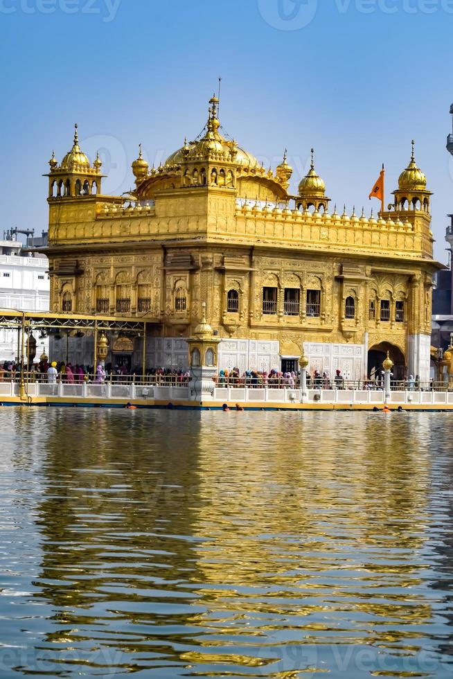 Beautiful view of Golden Temple - Harmandir Sahib in Amritsar, Punjab, India, Famous indian sikh landmark, Golden Temple, the main sanctuary of Sikhs in Amritsar, India photo