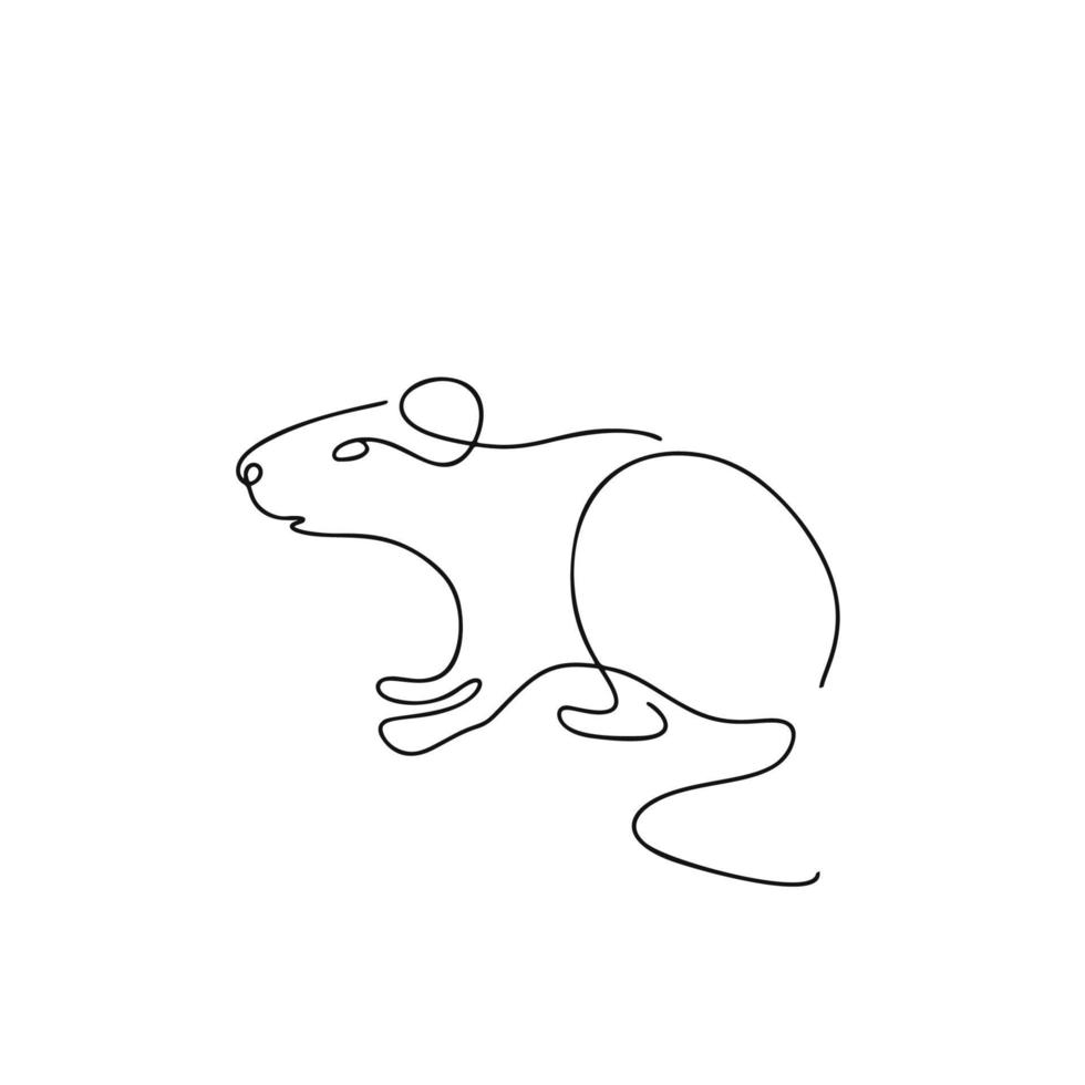 ratón ilustración en línea Arte estilo aislado en blanco vector