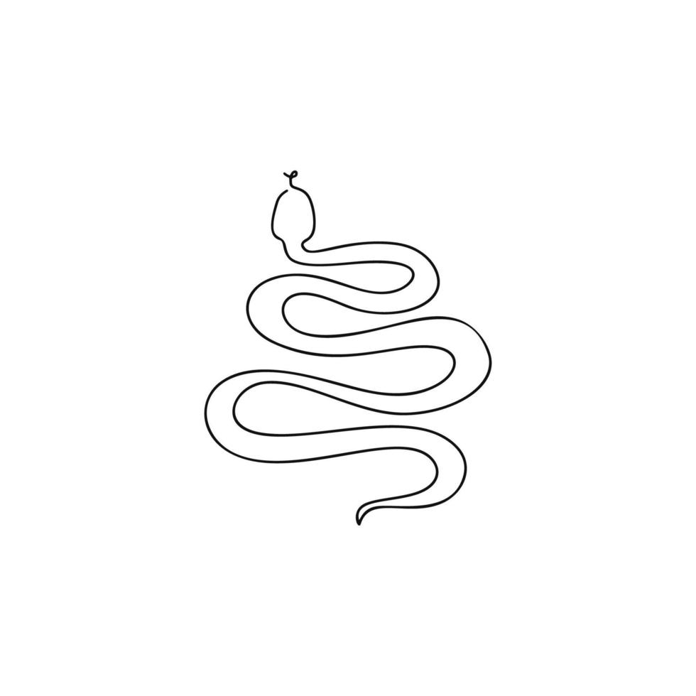 Snake illustration in line art style isolated on white vector