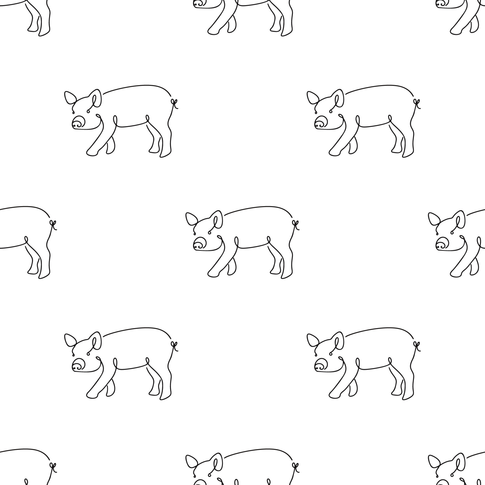 sin costura modelo con cerdos ilustración en línea Arte estilo en