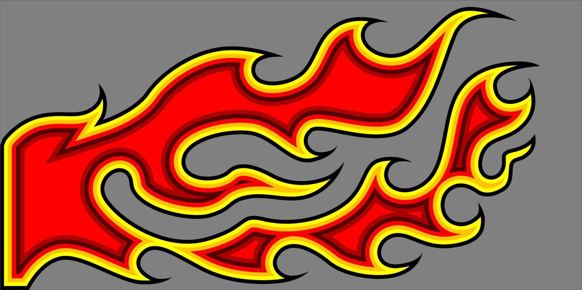 racing stripes fire decals concept vector