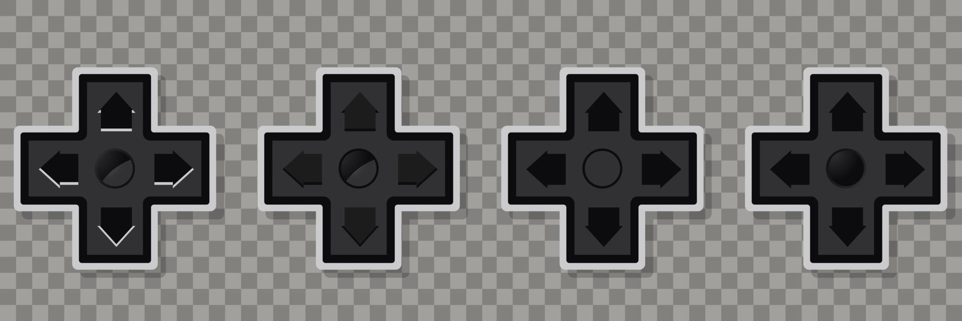 Retro gamepad buttons of classic video gaming from the 80s and 90s. Vector illustration