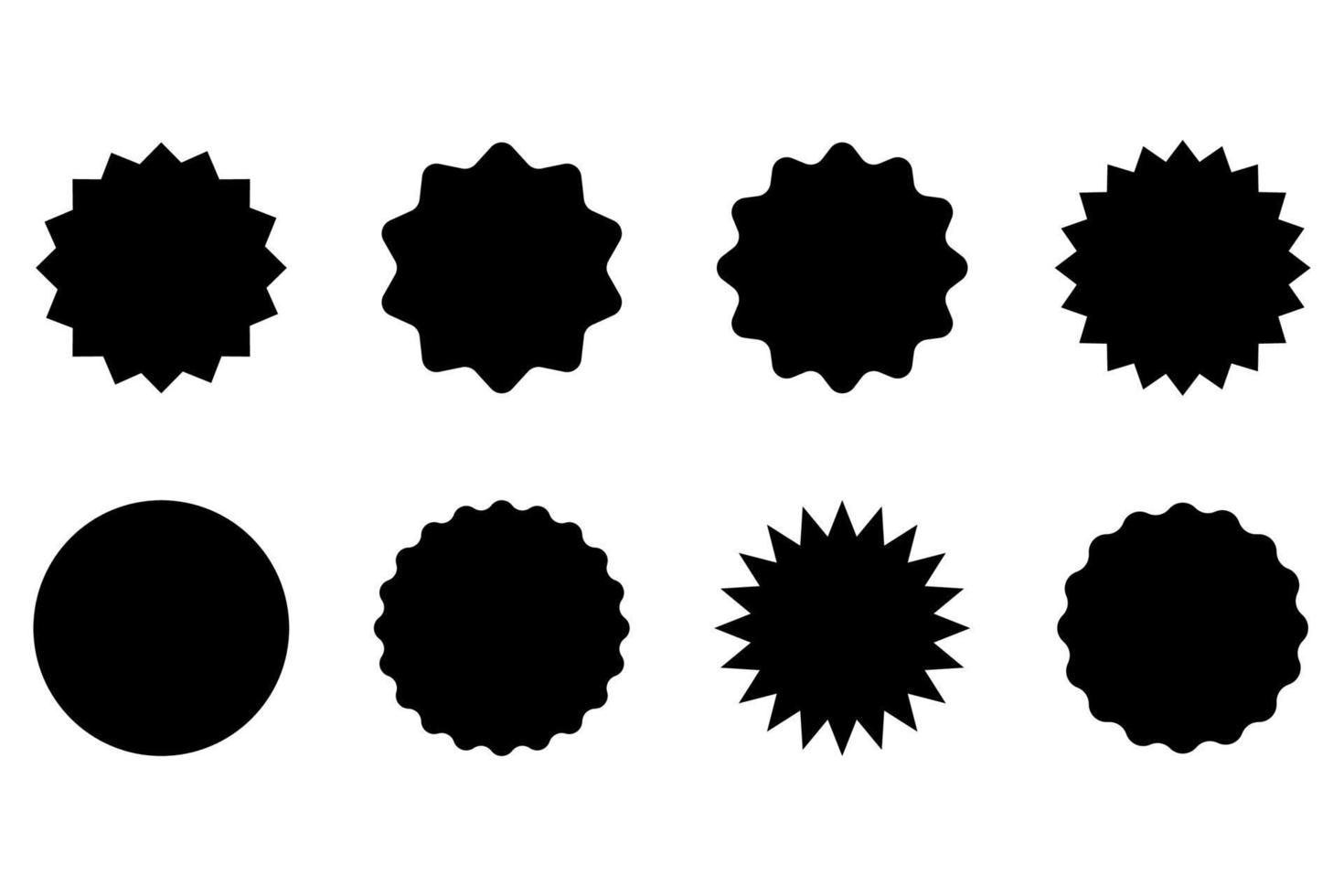 Price sticker collection, sale or discount sticker icons, sunburst badges vector flat icon