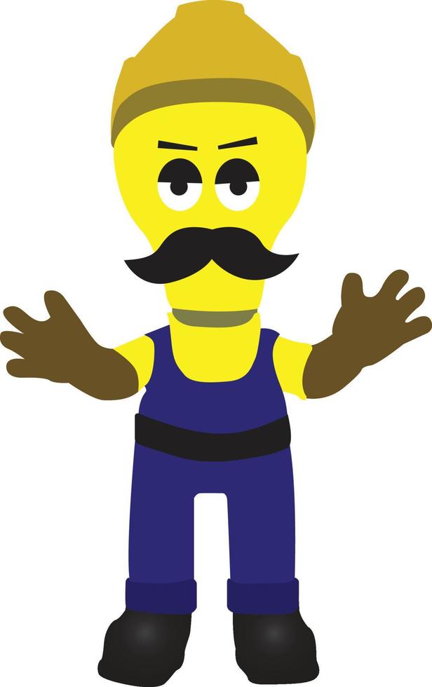 Light bulb character, electrical company mascot vector illustration
