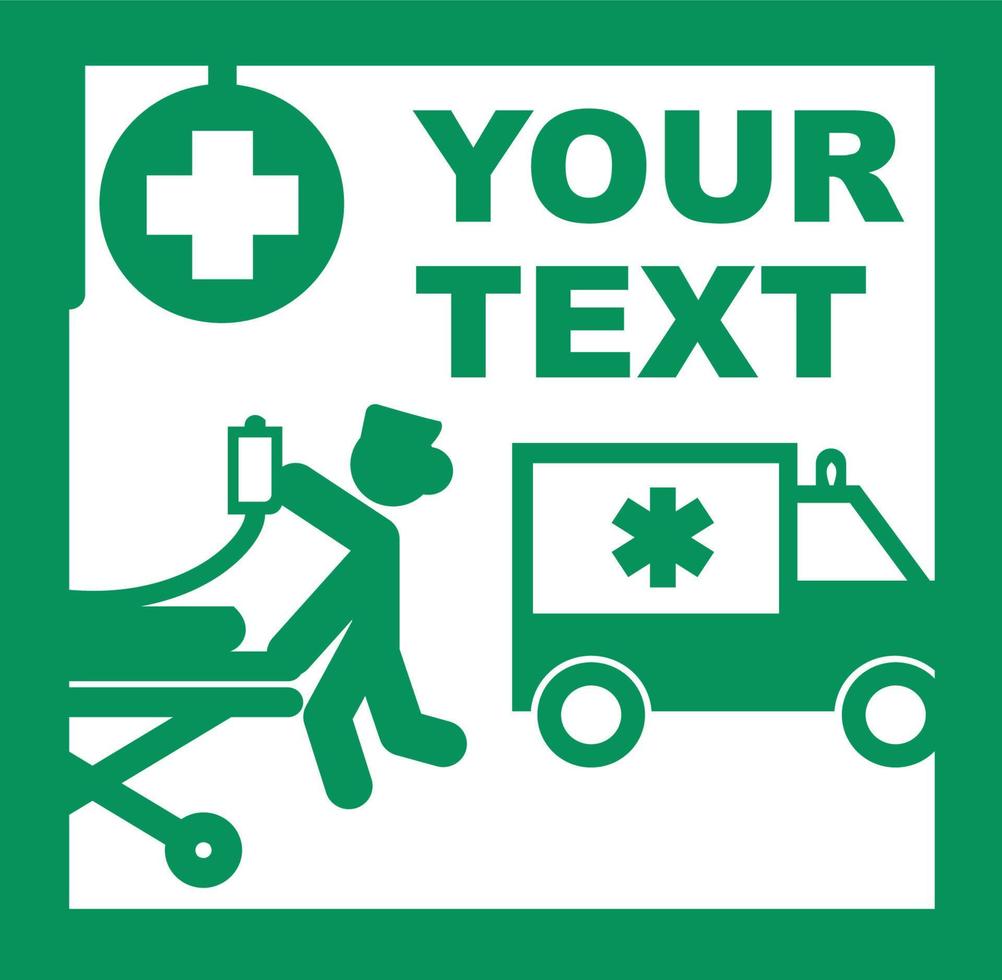 A logo sticker for Emergency department, Emergency ward, Accident and Emergency Unit of a hospital vector icon