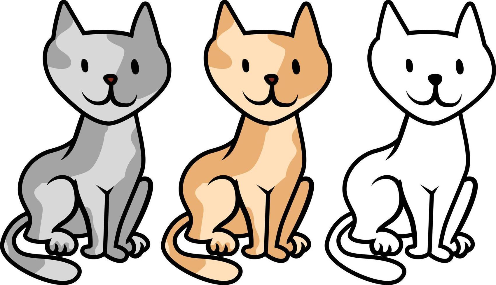 Cat sitting simple doodle style vector illustration clip art