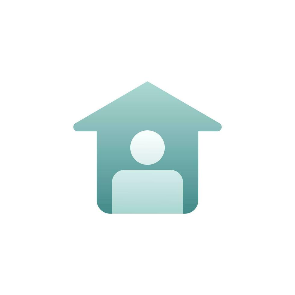 home and people icon on white background vector