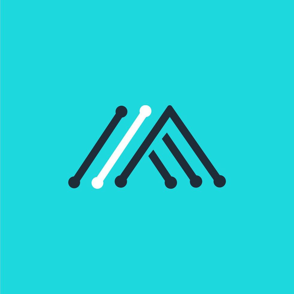 techno letter m logo shape vector logo design template