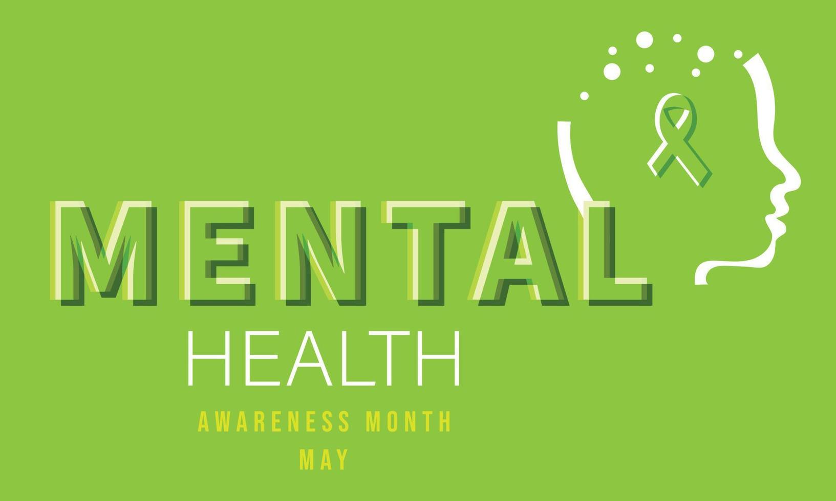 Mental Health Awareness Month May. Template for background, banner, card, poster vector