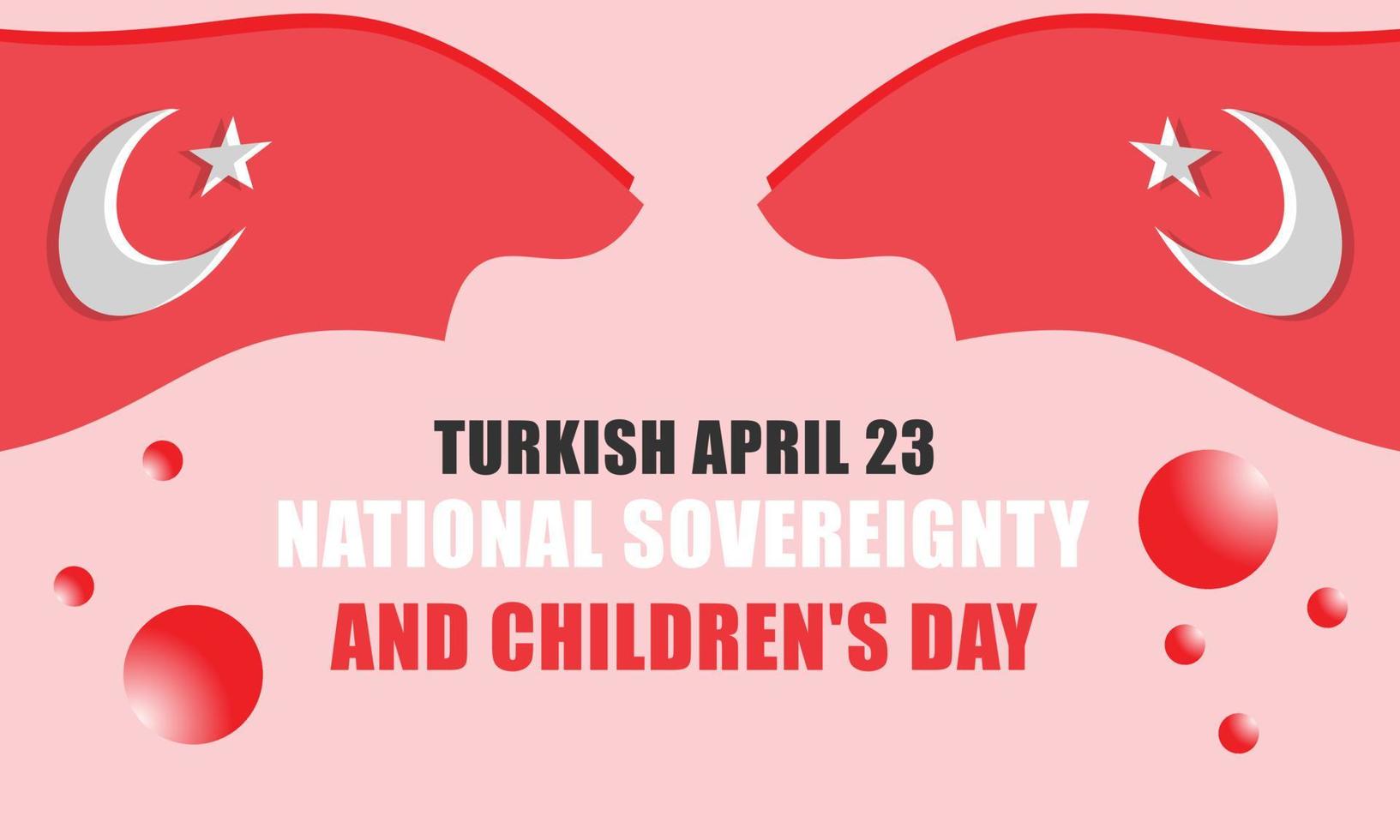Turkey April 23, National Sovereignty and Children's Day. Template for background, banner, card, poster vector