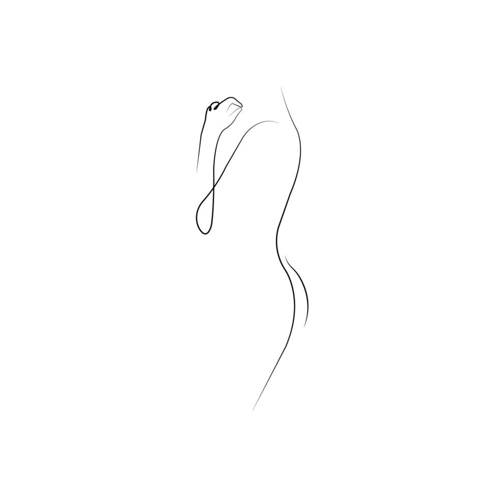 Beauty of the woman line drawing, Girl line art vector