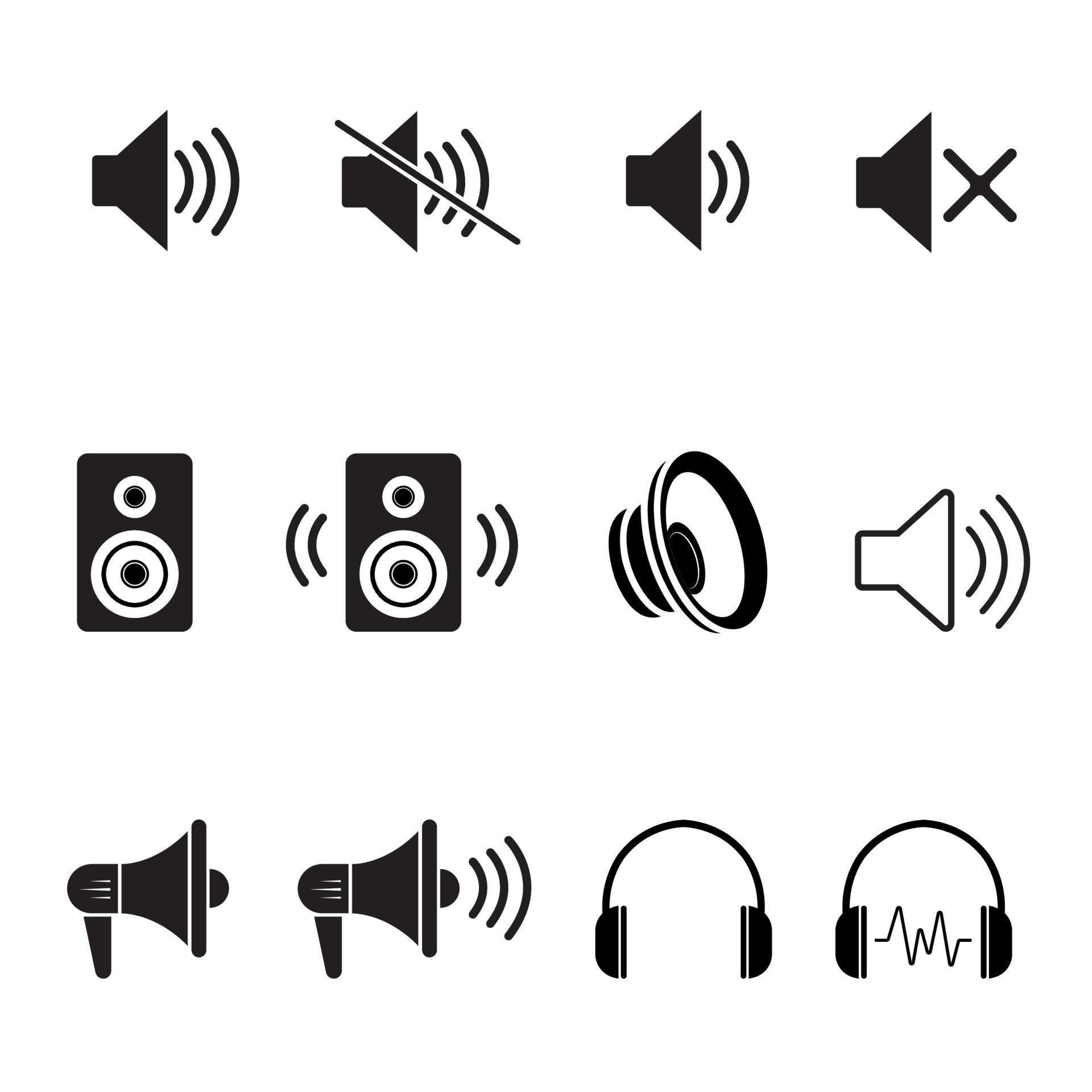 Speaker Icons, Headphone Icons, Sound Icons Vector 21861057 Vector Art ...