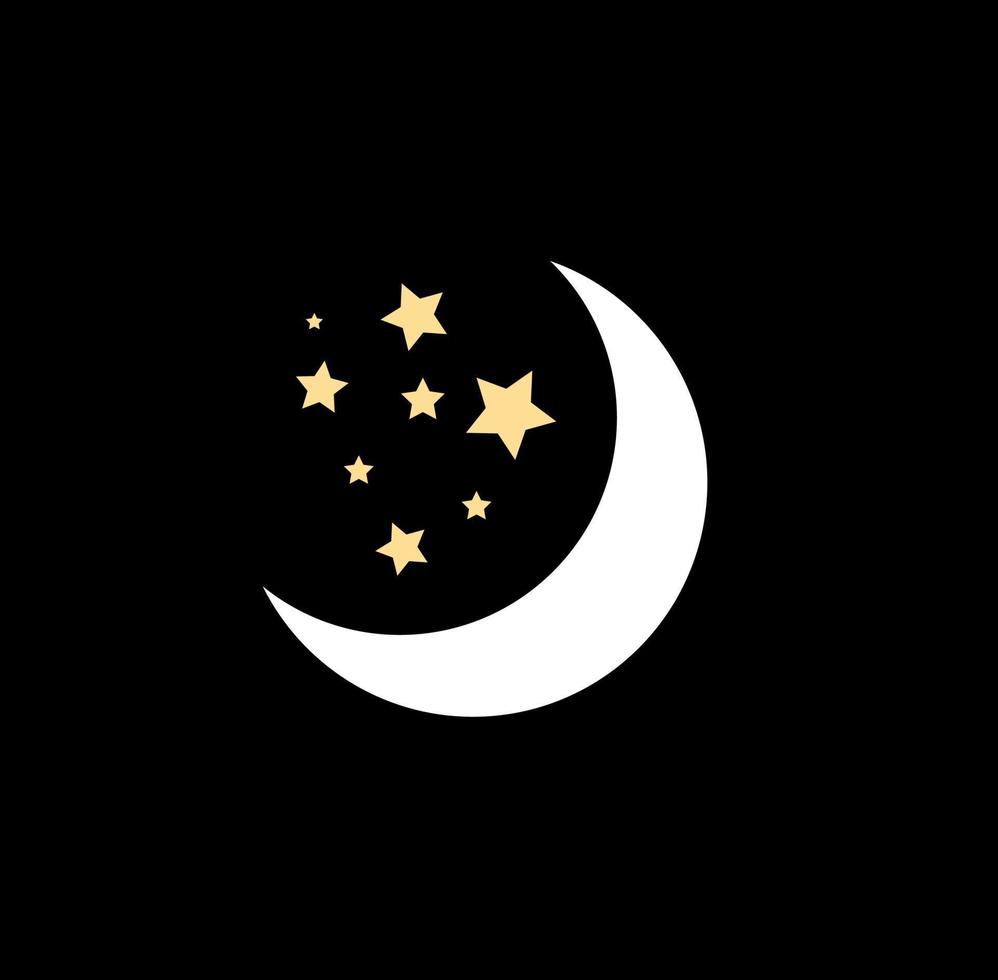 Half moon with stars vector illustration clip art