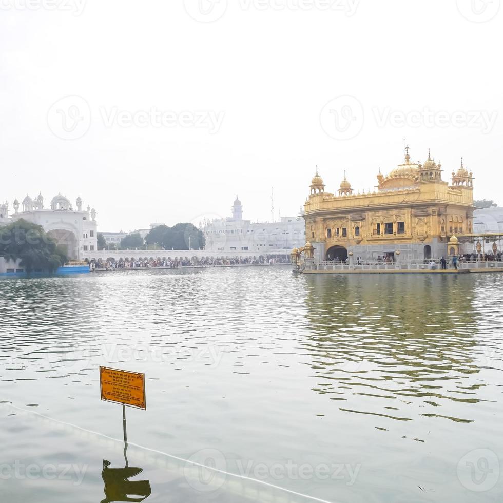 Beautiful view of Golden Temple - Harmandir Sahib in Amritsar, Punjab, India, Famous indian sikh landmark, Golden Temple, the main sanctuary of Sikhs in Amritsar, India photo